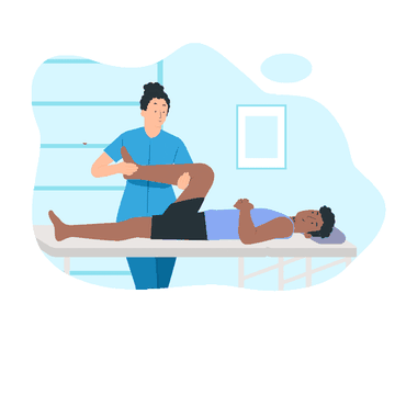 Physiotherapist Helping Patient to Extend Legs Live Animation